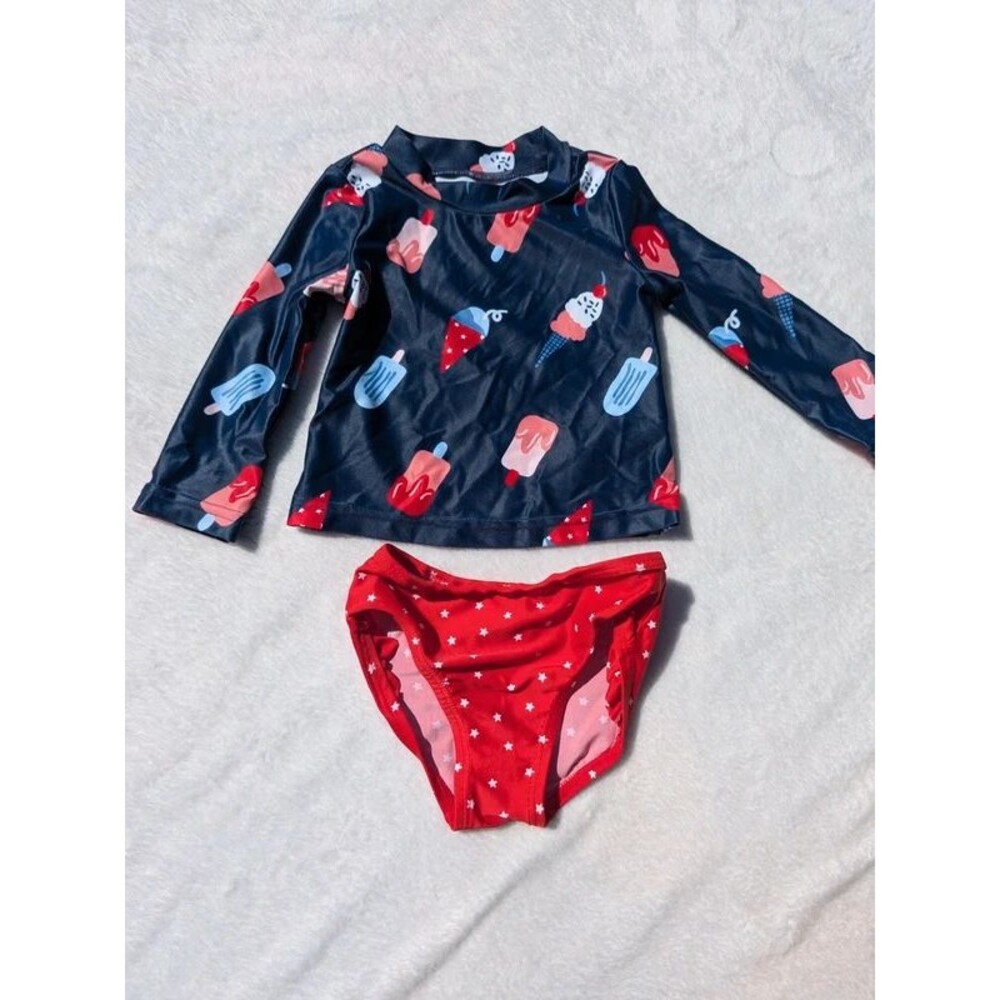 Carter's Just One You 2-Piece Rash Guard Swimsuit Set 9M Ice Cream Print